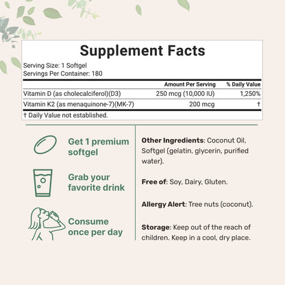 Vitamin D3 and K2
