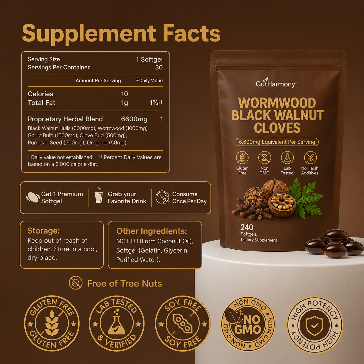 Gut Harmony - Black Walnut Wormwood